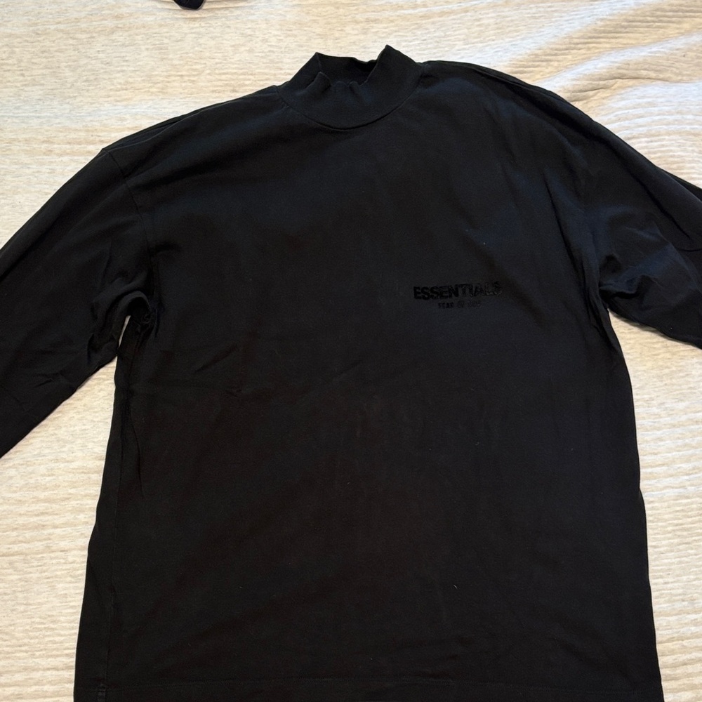 Essentials Jet Black Mock Neck Top